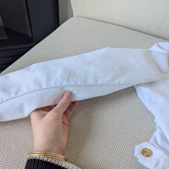 White Cropped Lightweight Cotton Jacket, S - Picture 11 of 14
